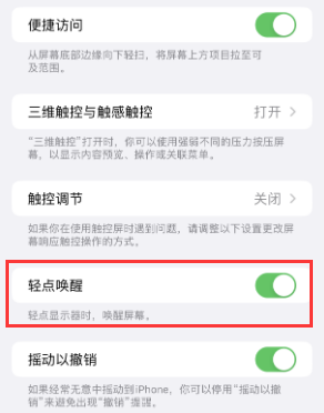 汶上苹果授权维修站分享iPhone轻点无法唤醒怎么办 