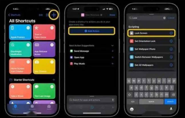 汶上苹果14锁屏维修店分享iPhone14升级iOS16.4后如何创建锁屏快捷方式 